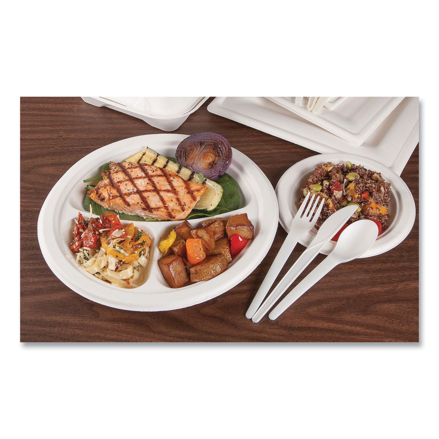 Eco-Products® Plantware Compostable Cutlery, Fork, Plastic, White, 1,000/Carton