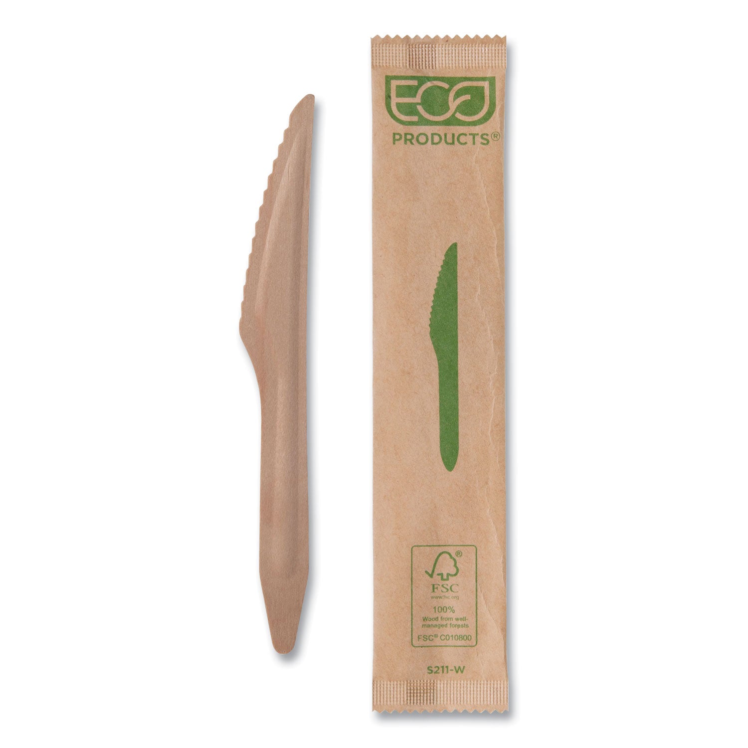 Eco-Products® Wood Cutlery, General Purpose Knife, Natural, 500/Carton