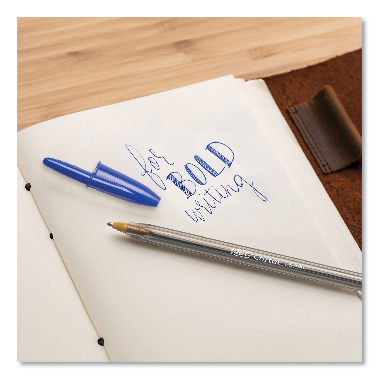 BIC® Cristal Xtra Bold Ballpoint Pen, Stick, Bold 1.6 mm, Randomly Assorted Ink and Barrel Colors, 24/Pack