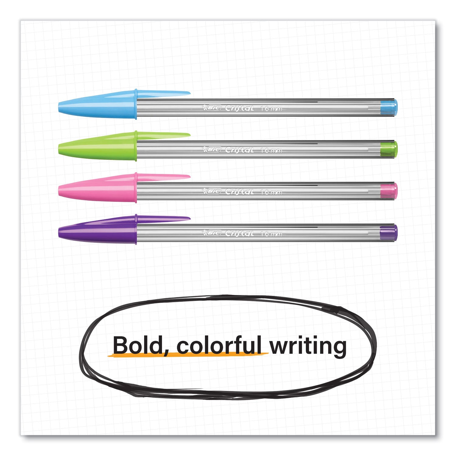 BIC® Cristal Xtra Bold Ballpoint Pen, Stick, Bold 1.6 mm, Randomly Assorted Ink and Barrel Colors, 24/Pack