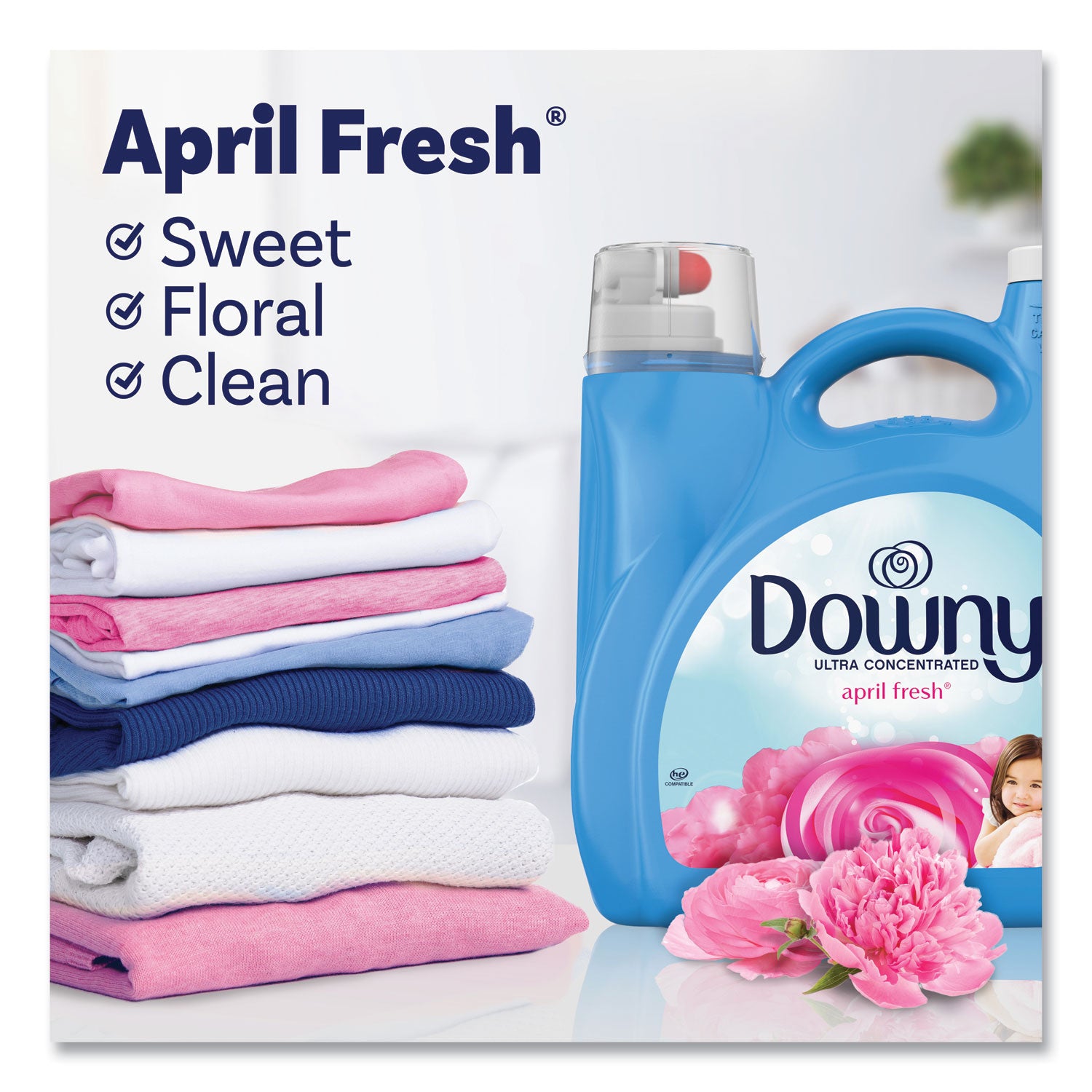 Downy® Liquid Fabric Softener, April Fresh, 140 oz Bottle, 4/Carton