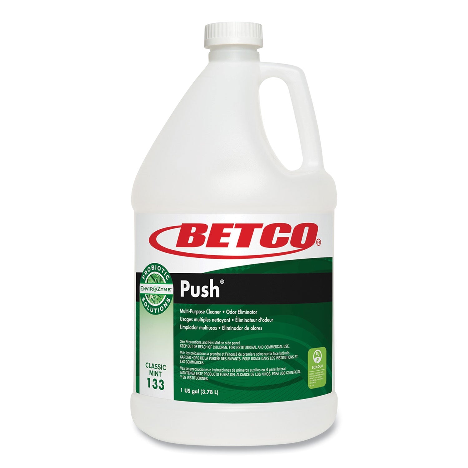 Green Earth Push Enzyme Multipurpose Cleaner, Mint Scent, 1 gal Bottle, 4/Carton