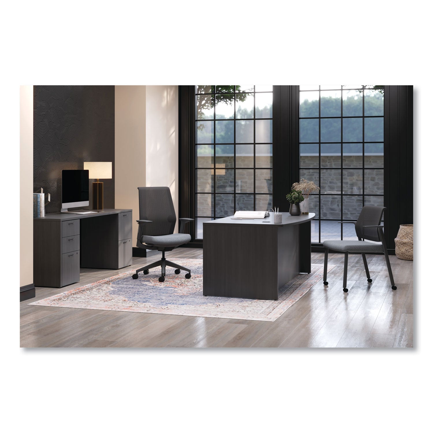 HON® Cipher Mesh Back Task Chair, Supports Up to 300 lb, 15" to 20" Seat Height, Basalt Seat, Charcoal Back, Charcoal Base