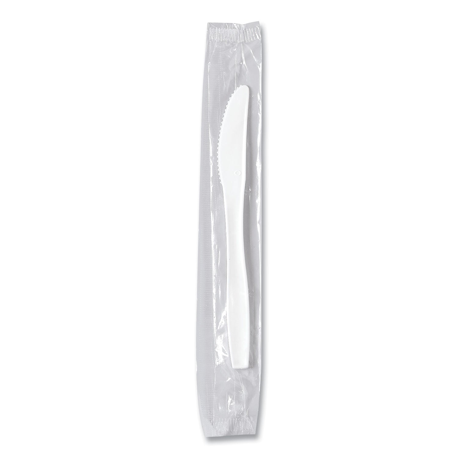SOLO® Regal Mediumweight Cutlery, Individually Wrapped, Knife, Plastic, White, 1,000/Carton