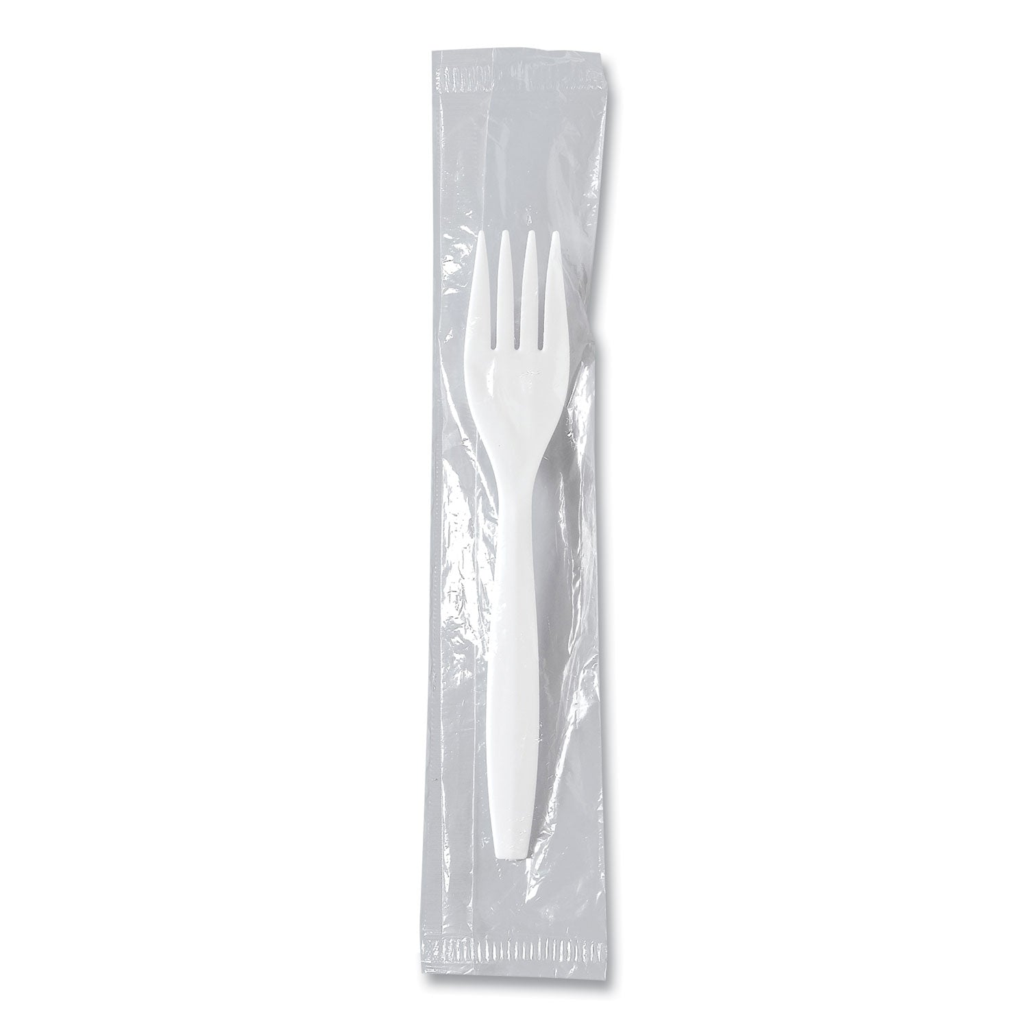 SOLO® Regal Mediumweight Cutlery, Individually Wrapped, Fork, Plastic, White, 1,000/Carton