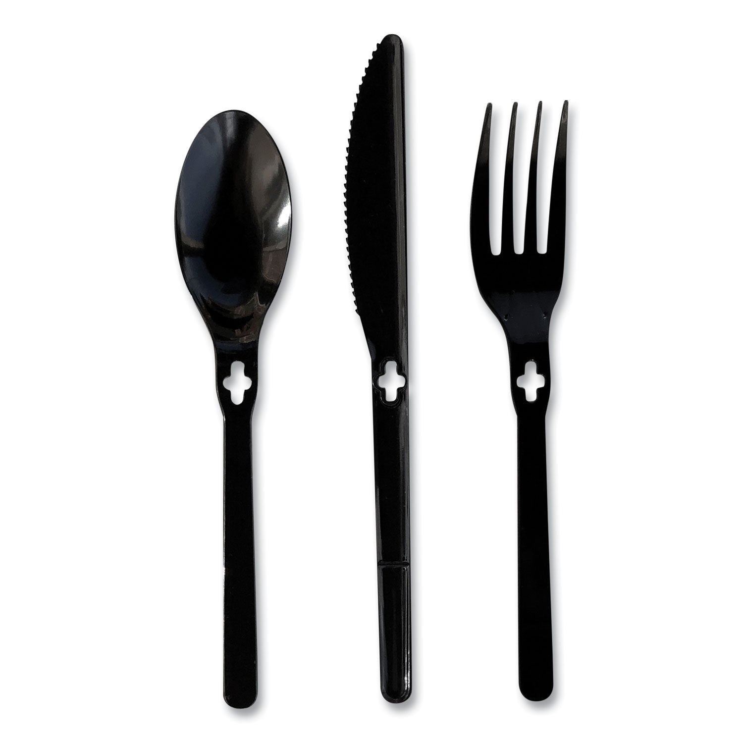 WeGo Spoon WeGo Polystyrene, Spoon, Plastic, Black, 1,000/Carton