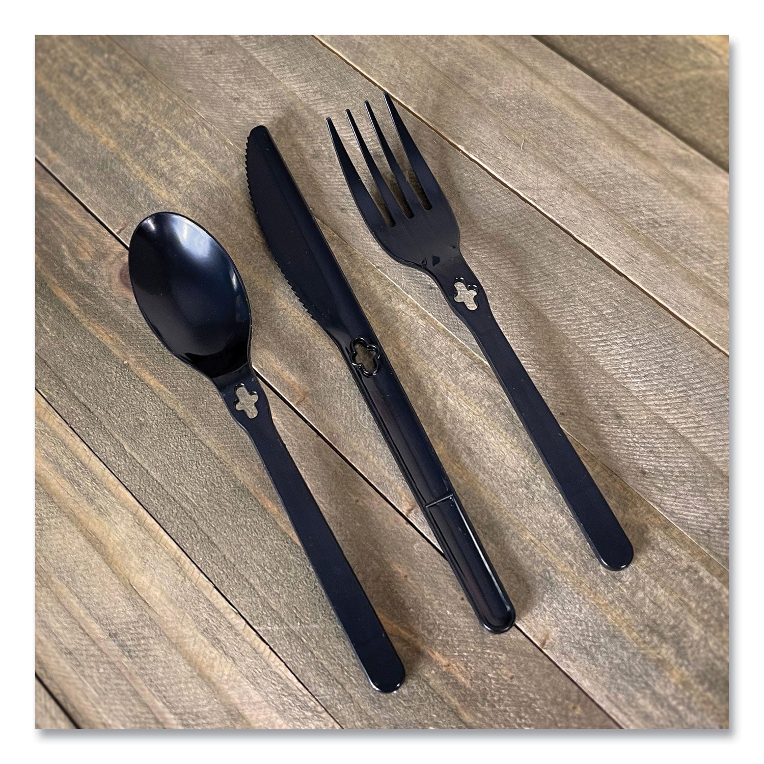 WeGo Spoon WeGo Polystyrene, Spoon, Plastic, Black, 1,000/Carton