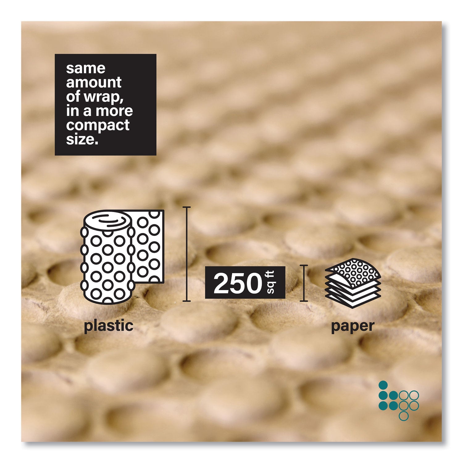 Elementree® Bubble Paper, 12" x 250 ft, Perforated Every 12", Kraft, 250 Sheets/Carton