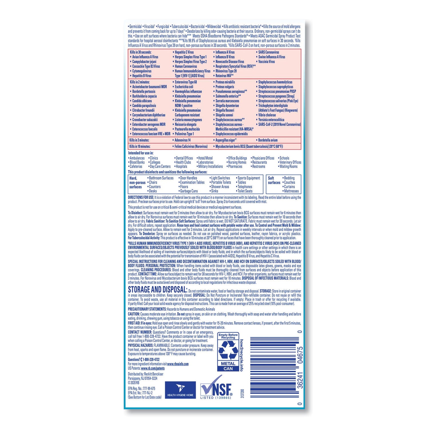 Professional LYSOL® Brand Disinfectant Spray, Fresh Scent, 19 Oz Aerosol Spray, 12/carton