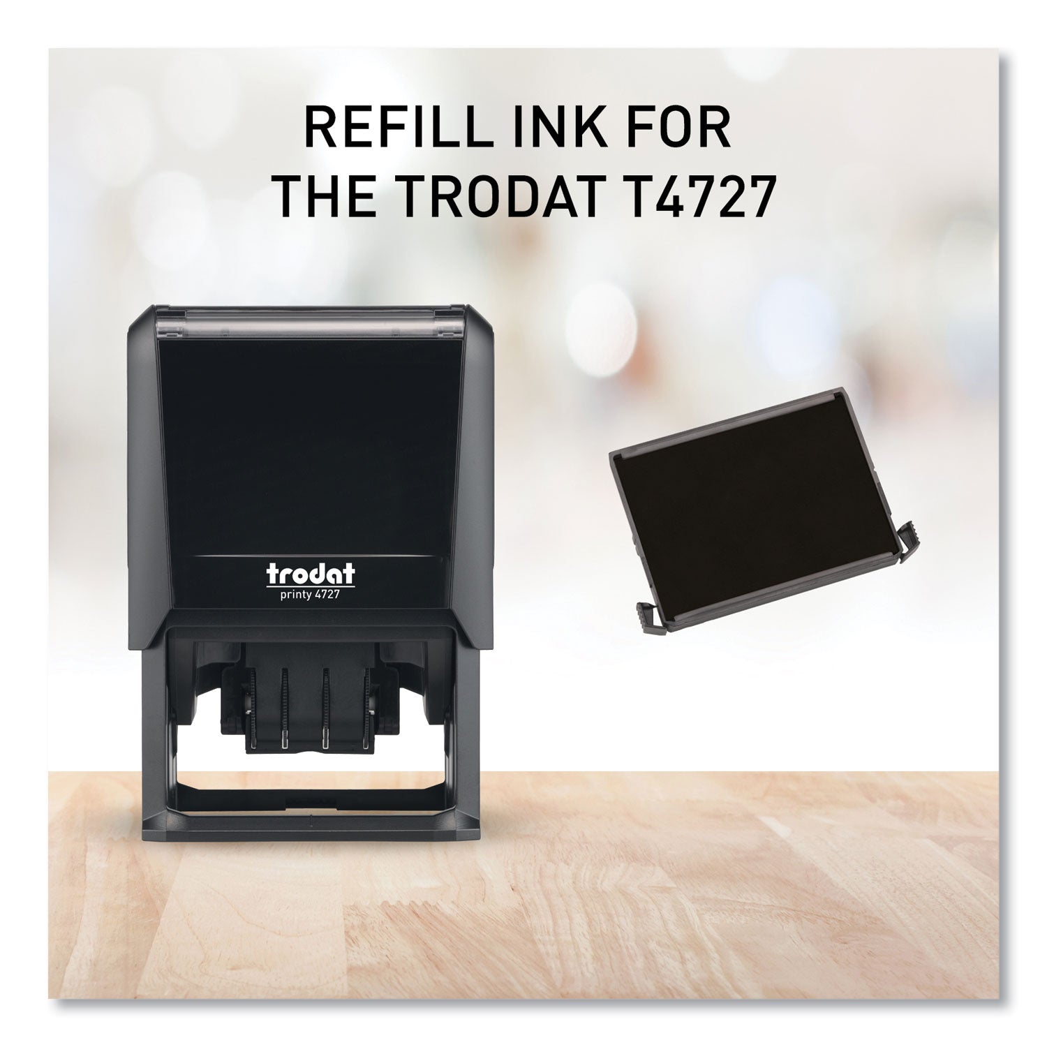 Trodat® T4727 Printy Replacement Pad for Trodat Self-Inking Stamps, 1.63" x 2.5", Black