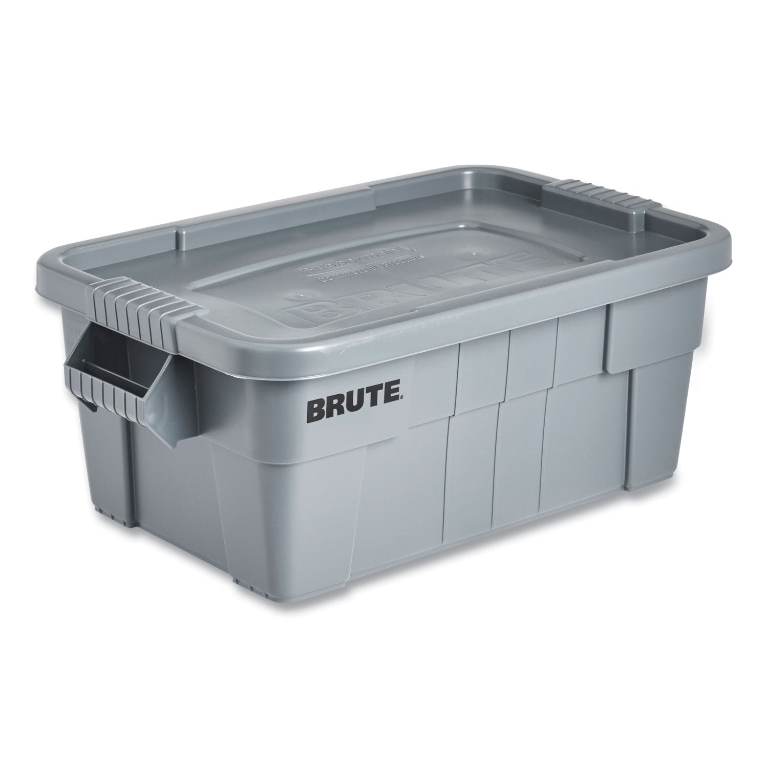 Rubbermaid® Commercial Brute Tote With Lid, 14 Gal, 27.5" X 16.75" X 10.75", Gray