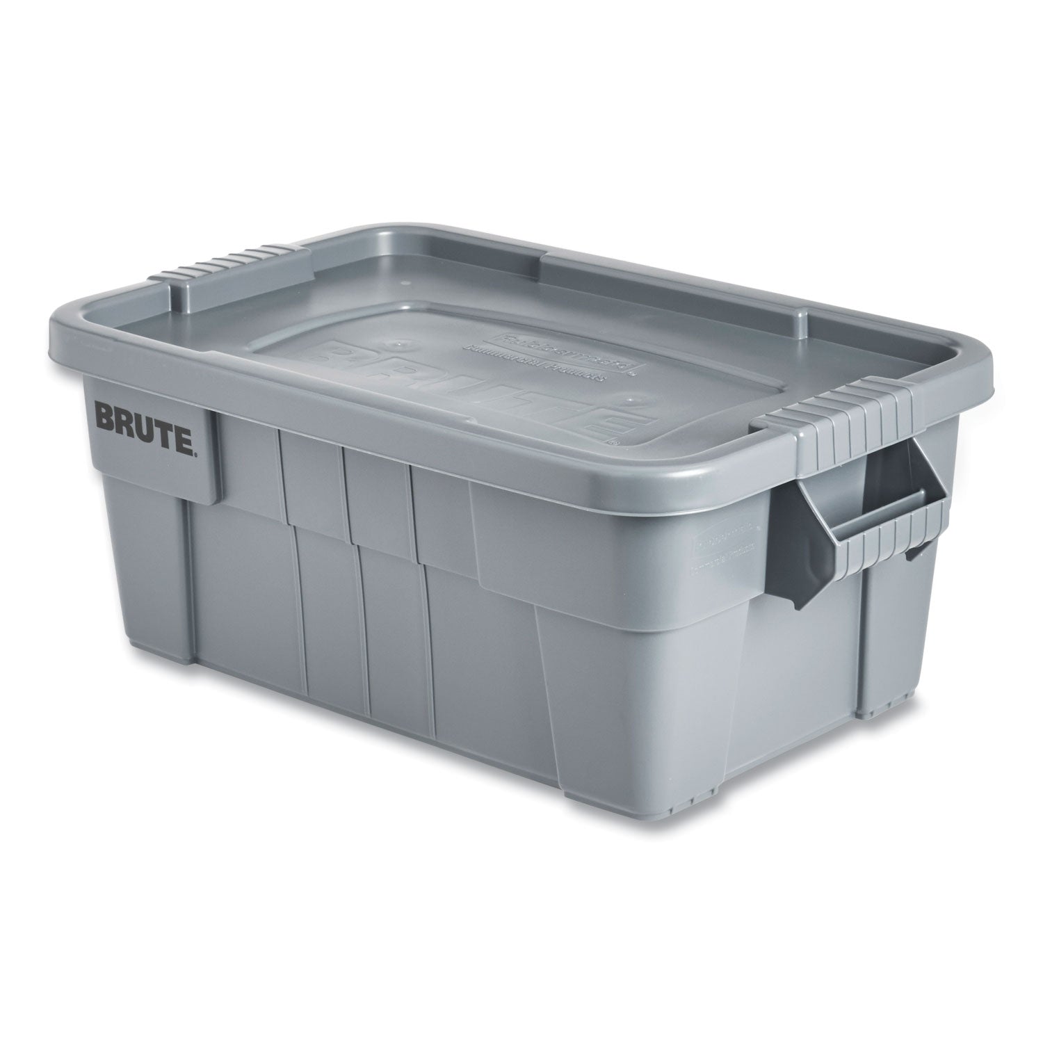Rubbermaid® Commercial Brute Tote With Lid, 14 Gal, 27.5" X 16.75" X 10.75", Gray