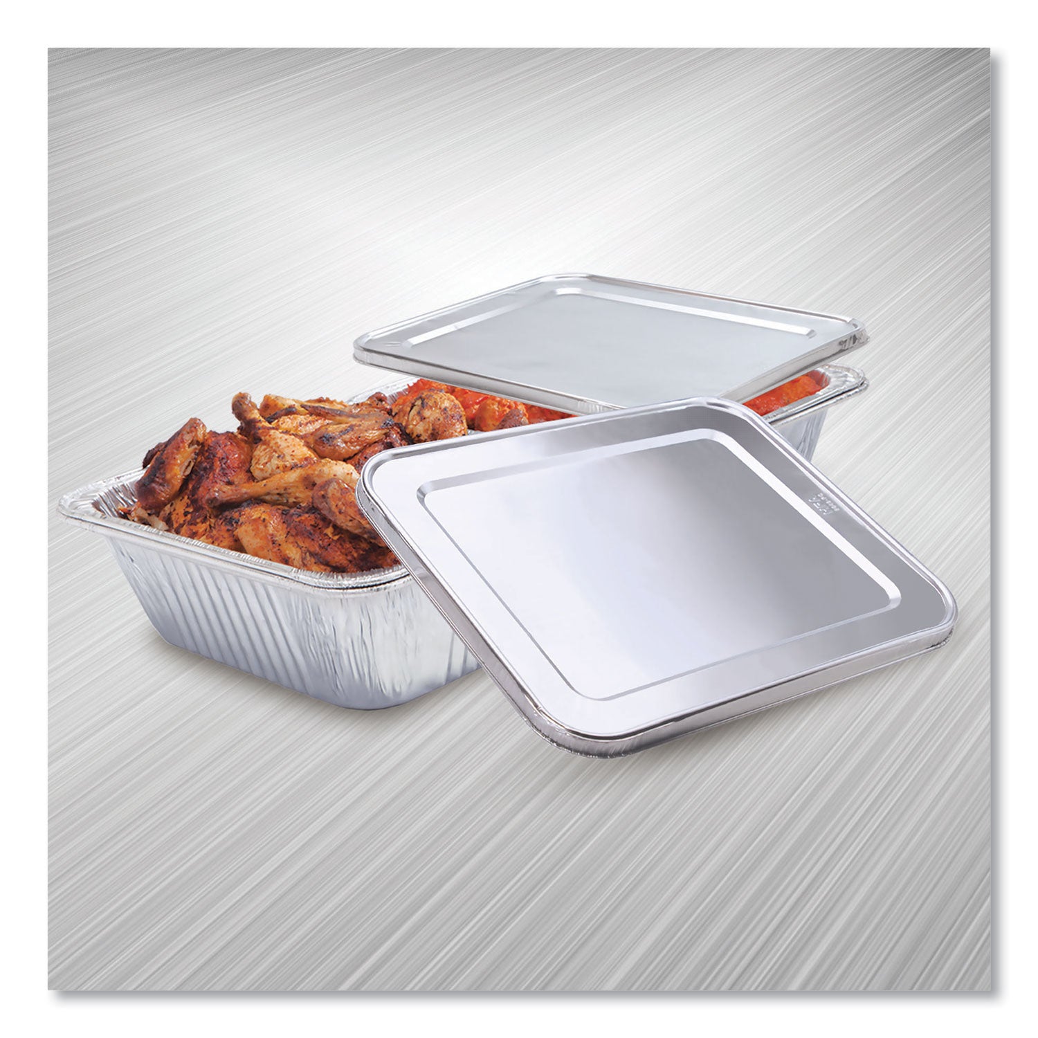 HFA® Steam Table Pan Lids, Full Curl Edge, Fits Half-Size Pan, 0.62" Deep, 11.16 x 12.75, 100/Carton
