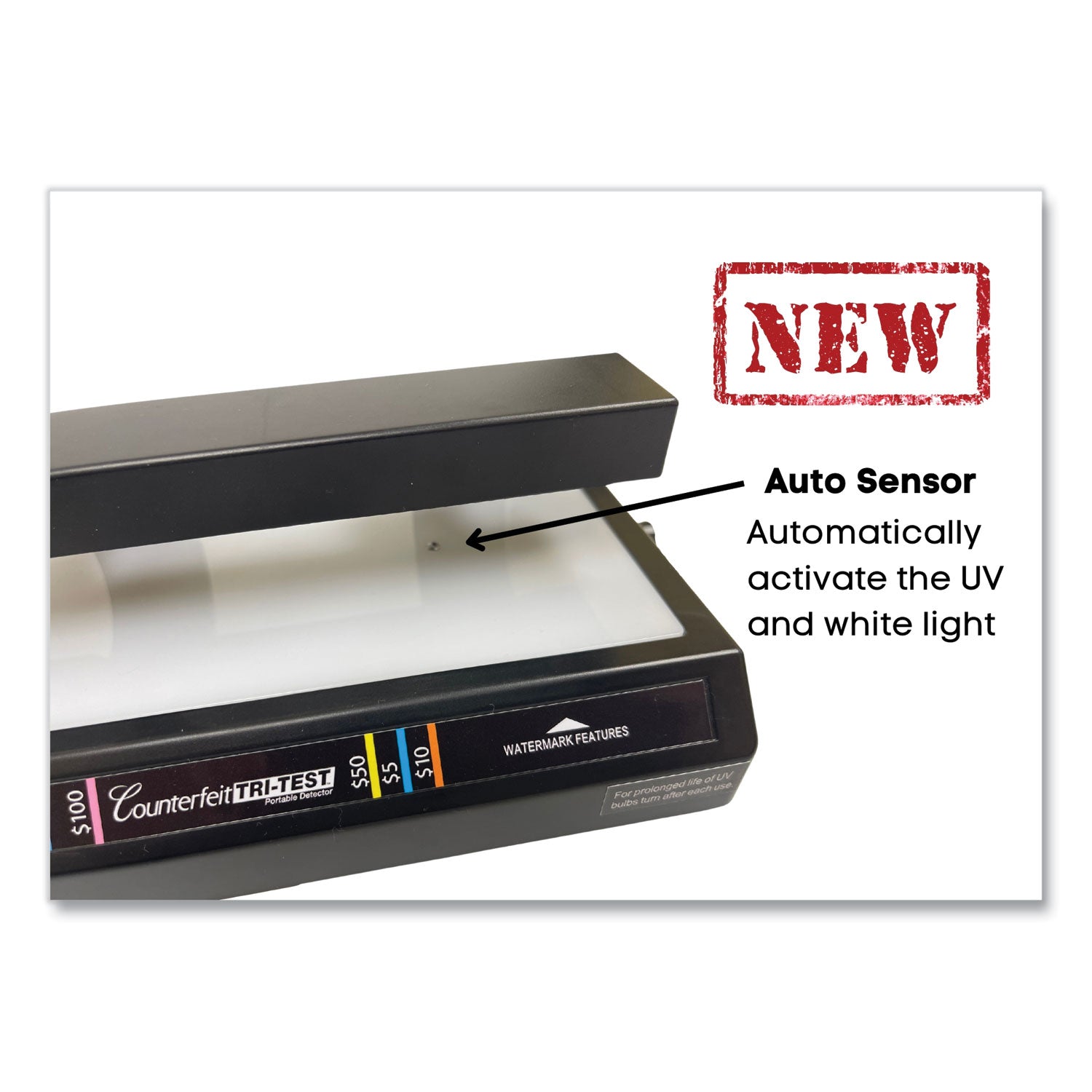 Dri-Mark® Tri Test Counterfeit Bill Detector With Pen, U.s.; Canadian; Mexican; Eu; Uk; Chinese Currencies, 7 X 4 X 2.5, Black