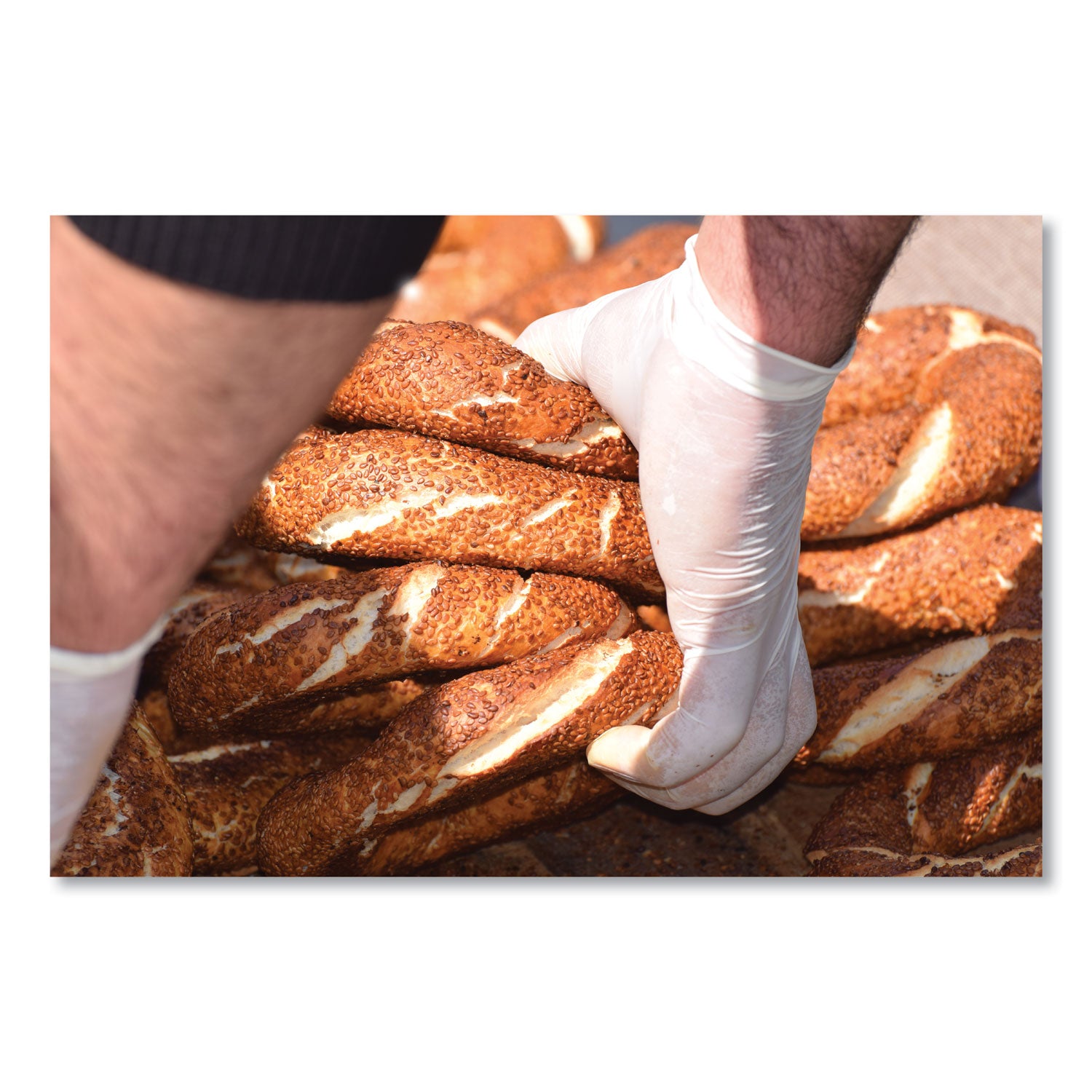 SemperCare® Stretch Vinyl Examination Gloves, Cream, Large, 100/Box, 10 Boxes/Carton