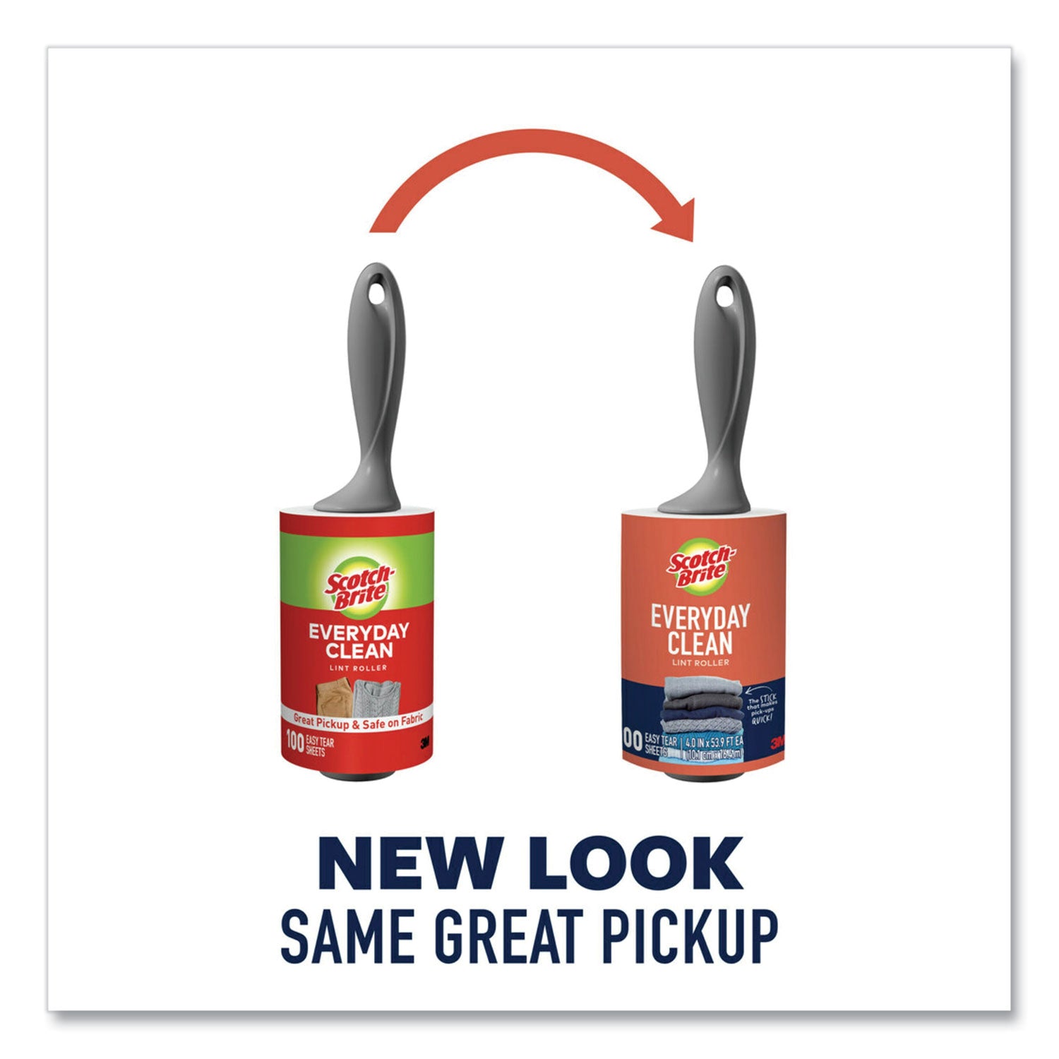 Scotch-Brite™ Everyday Clean Lint Roller, 70 Sheets/Roll, 2/Pack