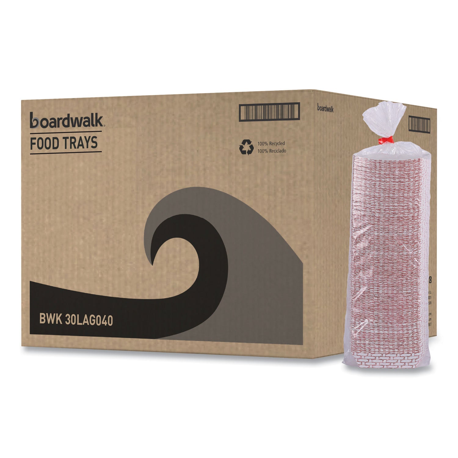 Boardwalk® Paper Food Baskets, 6 oz Capacity, 3.78 x 4.3 x 1.08, Red/White, 1,000/Carton