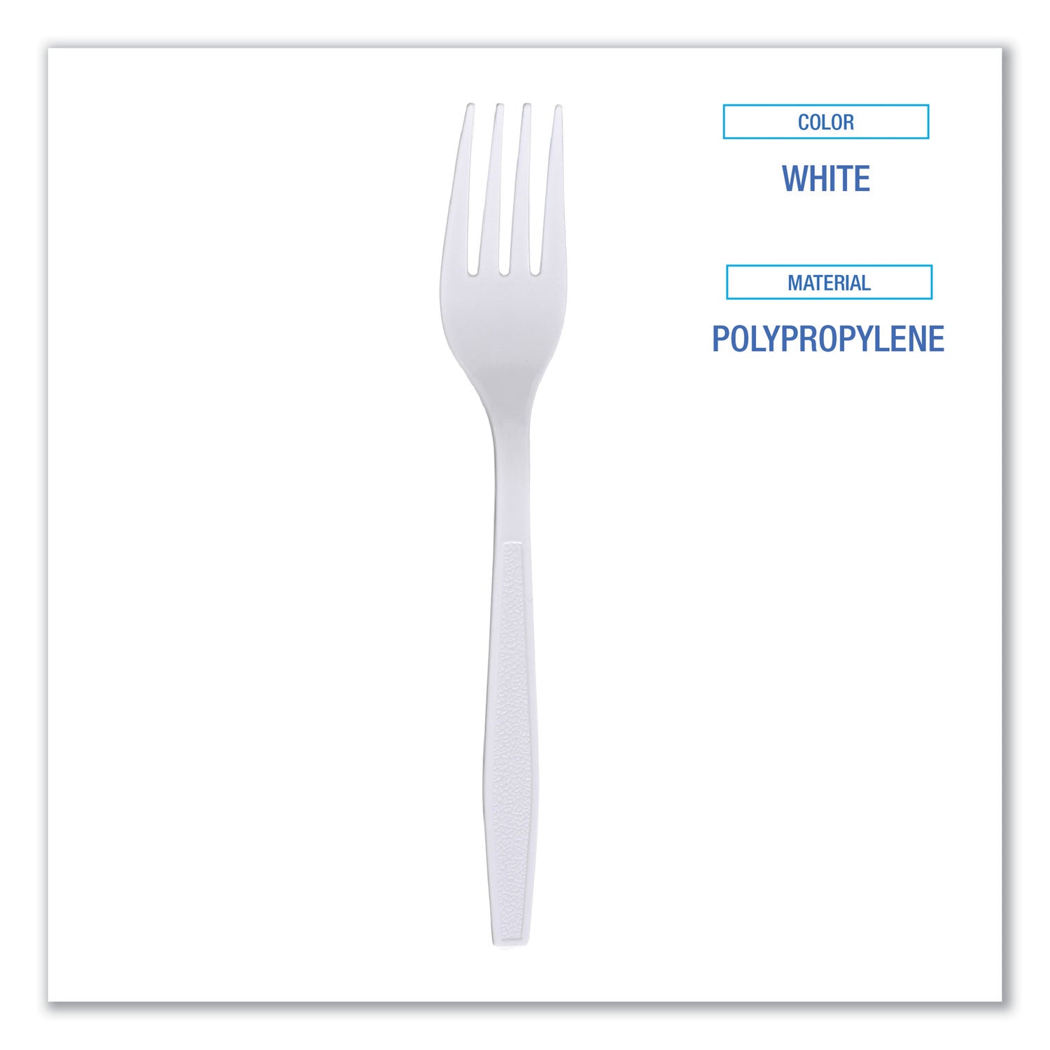Boardwalk® Heavyweight Wrapped Polypropylene Cutlery, Fork, Plastic, White, 1,000/Carton