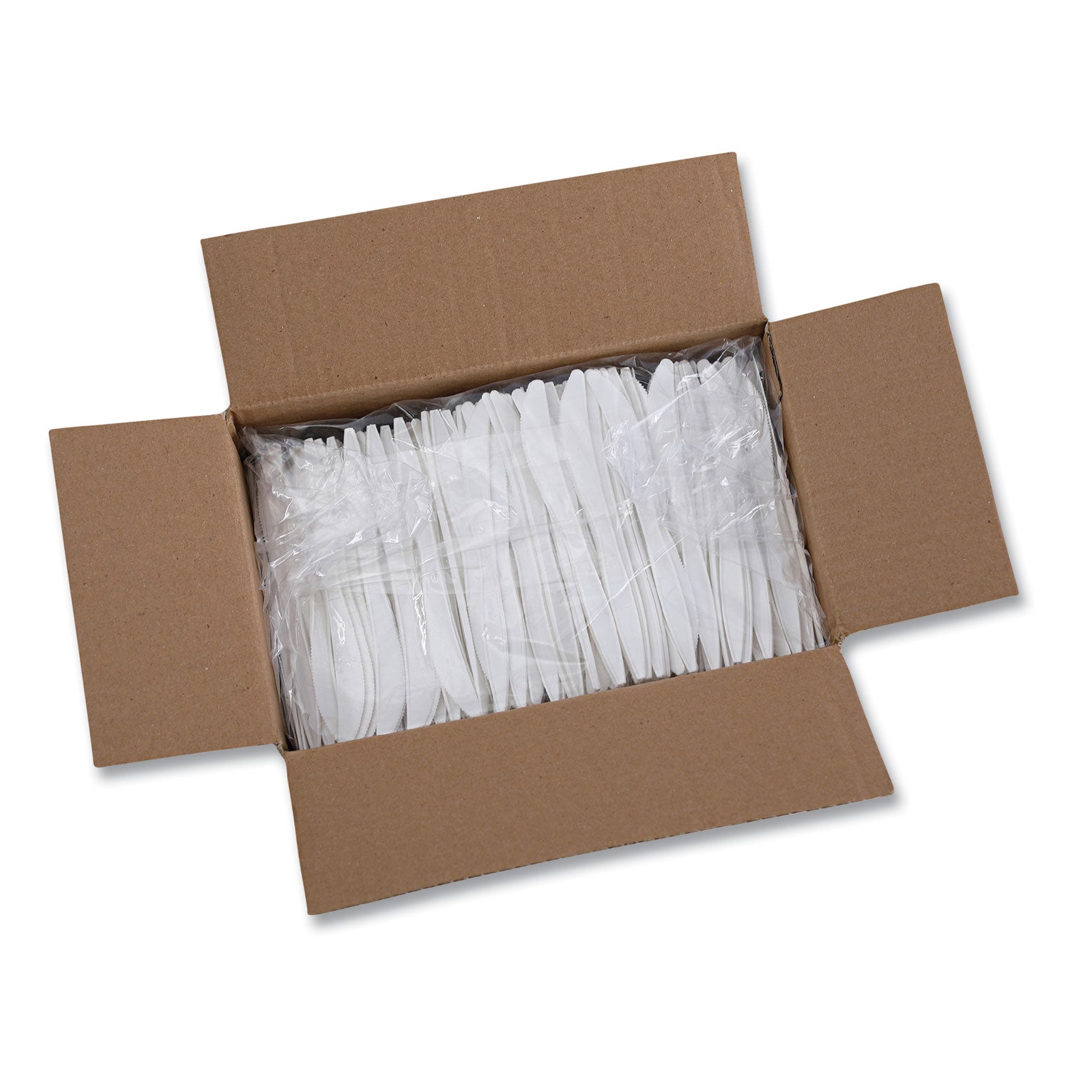 Boardwalk® Heavyweight Polypropylene Cutlery, Knife, Plastic, White, 1,000/Carton