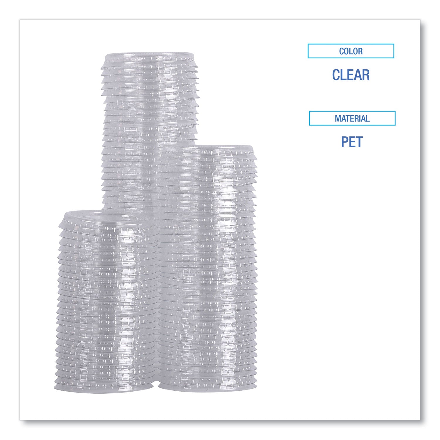 Boardwalk® Souffle/Portion Cup Lids, Fits 1 oz Portion Cups, Plastic, Clear, 2,500/Carton