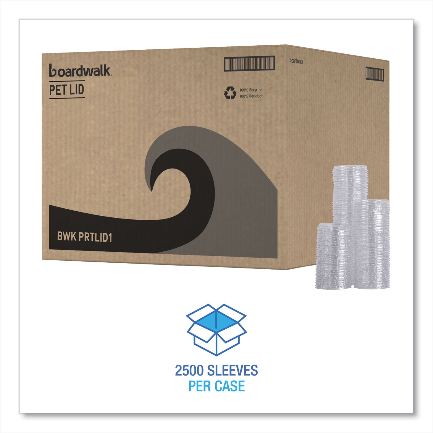 Boardwalk® Souffle/Portion Cup Lids, Fits 1 oz Portion Cups, Plastic, Clear, 2,500/Carton