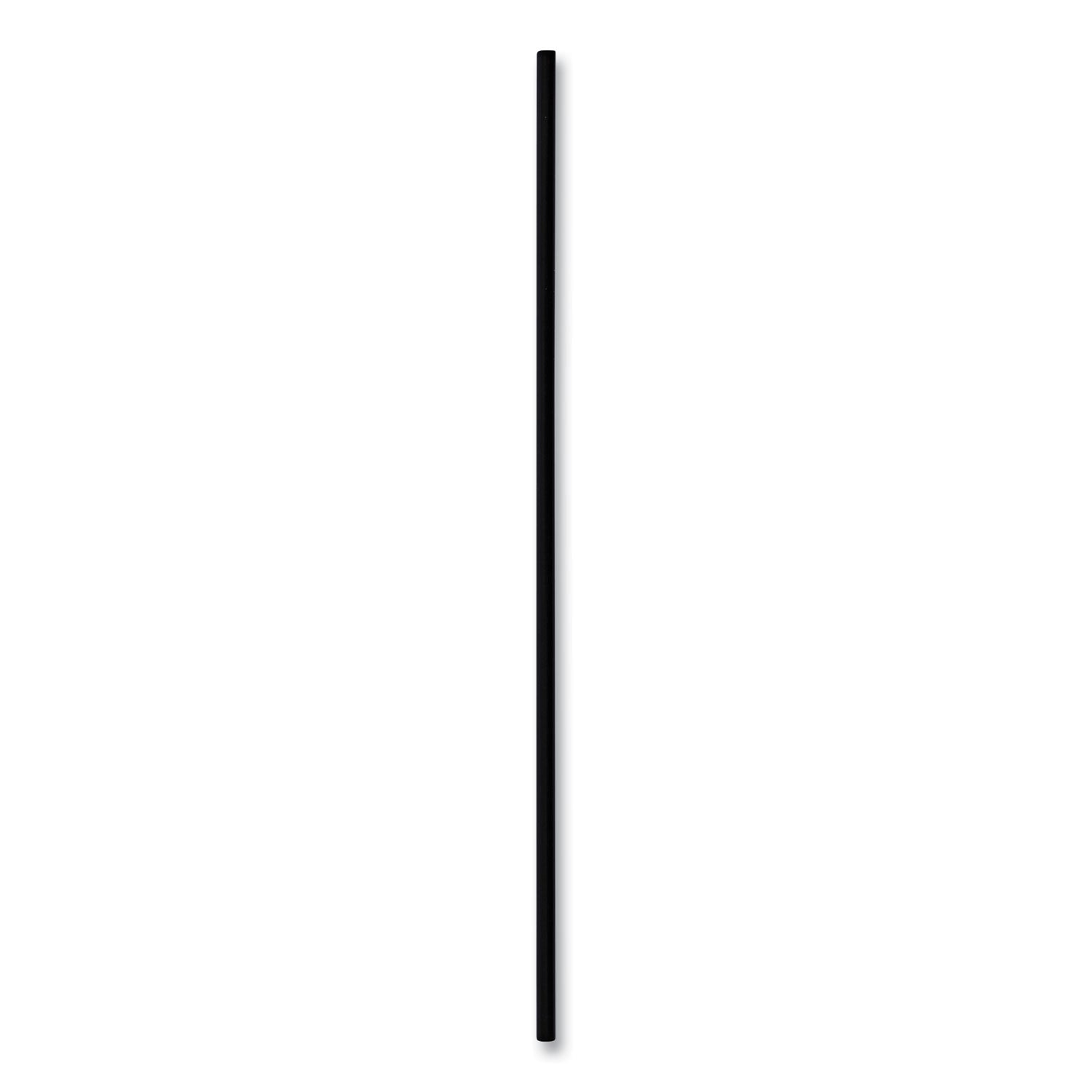 Cocktail Straws, 8", Polypropylene, Black, 5,000/Carton