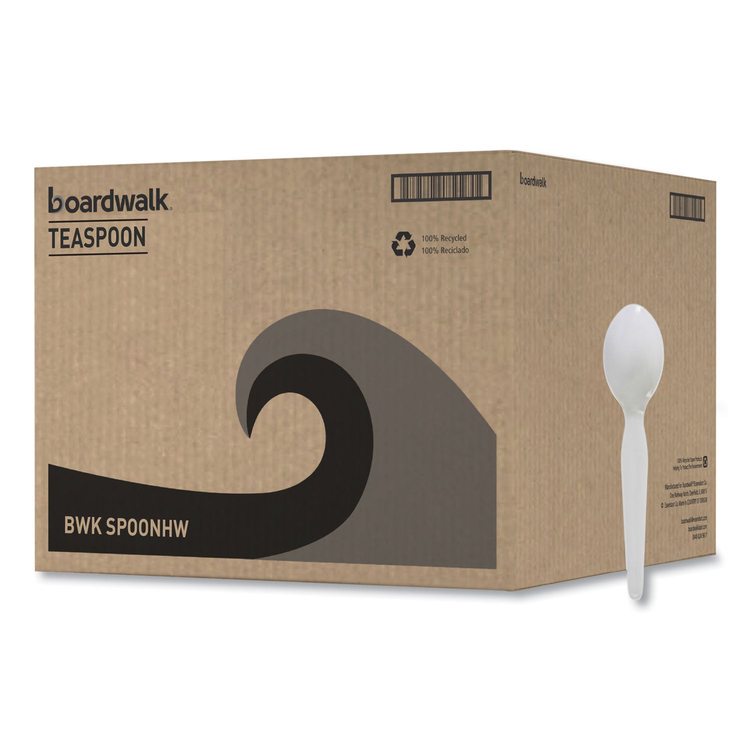 Boardwalk® Heavyweight Polystyrene Cutlery, Spoon, Plastic, White, 1,000/Carton