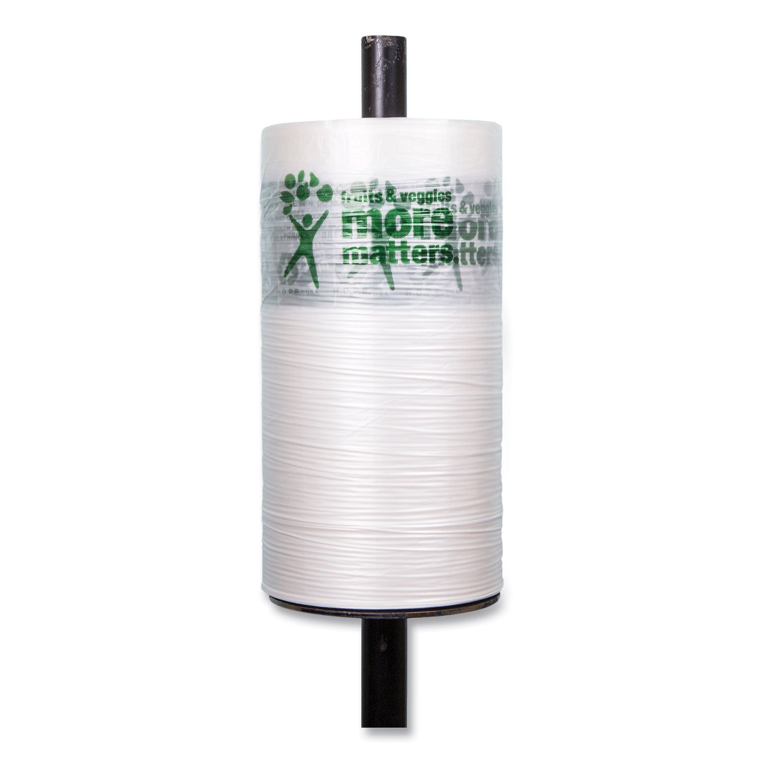 Inteplast Group Produce Bags, Fruits and Veggies - More Matters Labeling, 0.35 mil, 10" x 15", Clear, 1,400 Bags/Roll, 4 Rolls/Carton