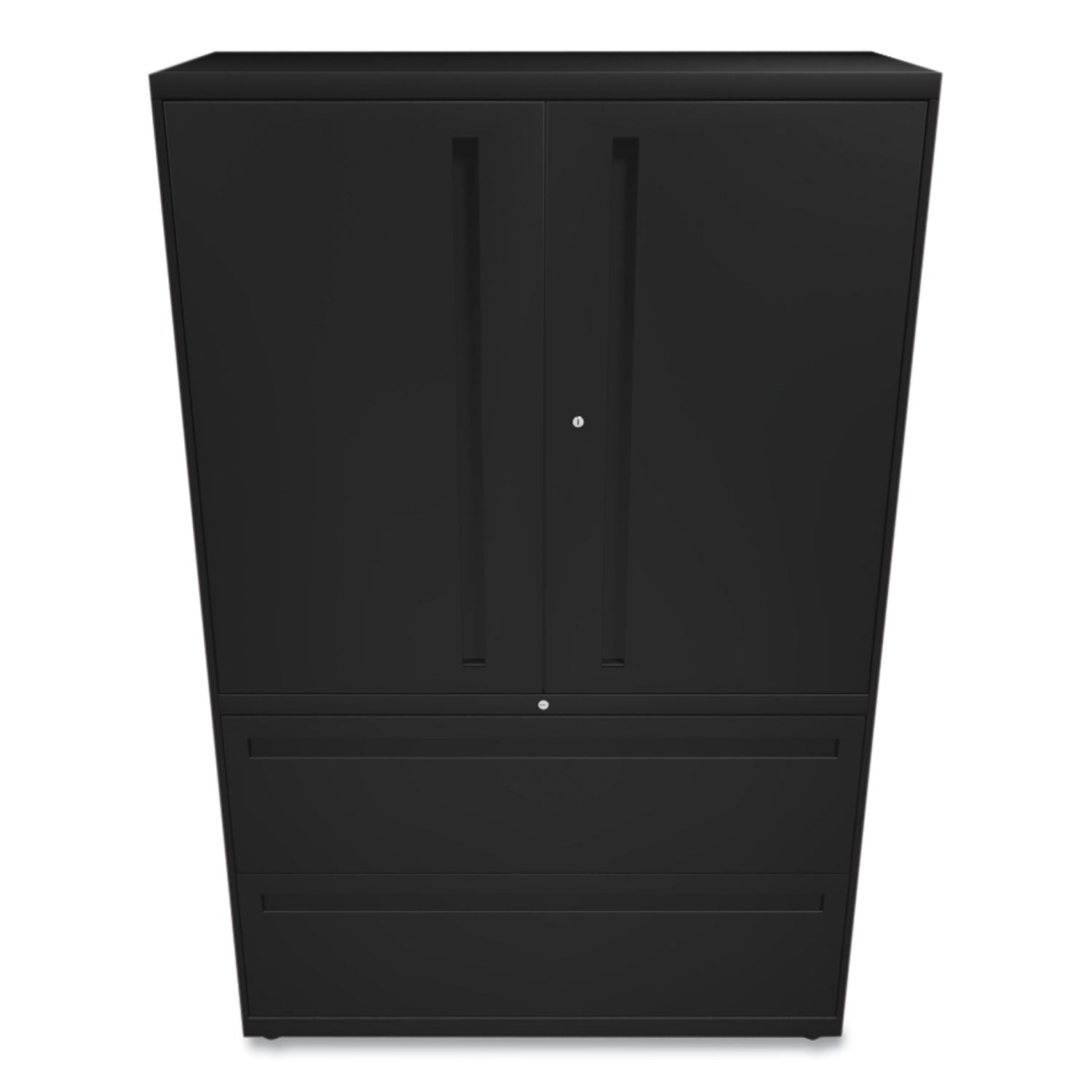 HON® Brigade 700 Series Lateral File, Three-Shelf Enclosed Storage, 2 Legal/letter-Size File Drawers, Black, 42" X 18" X 64.25"