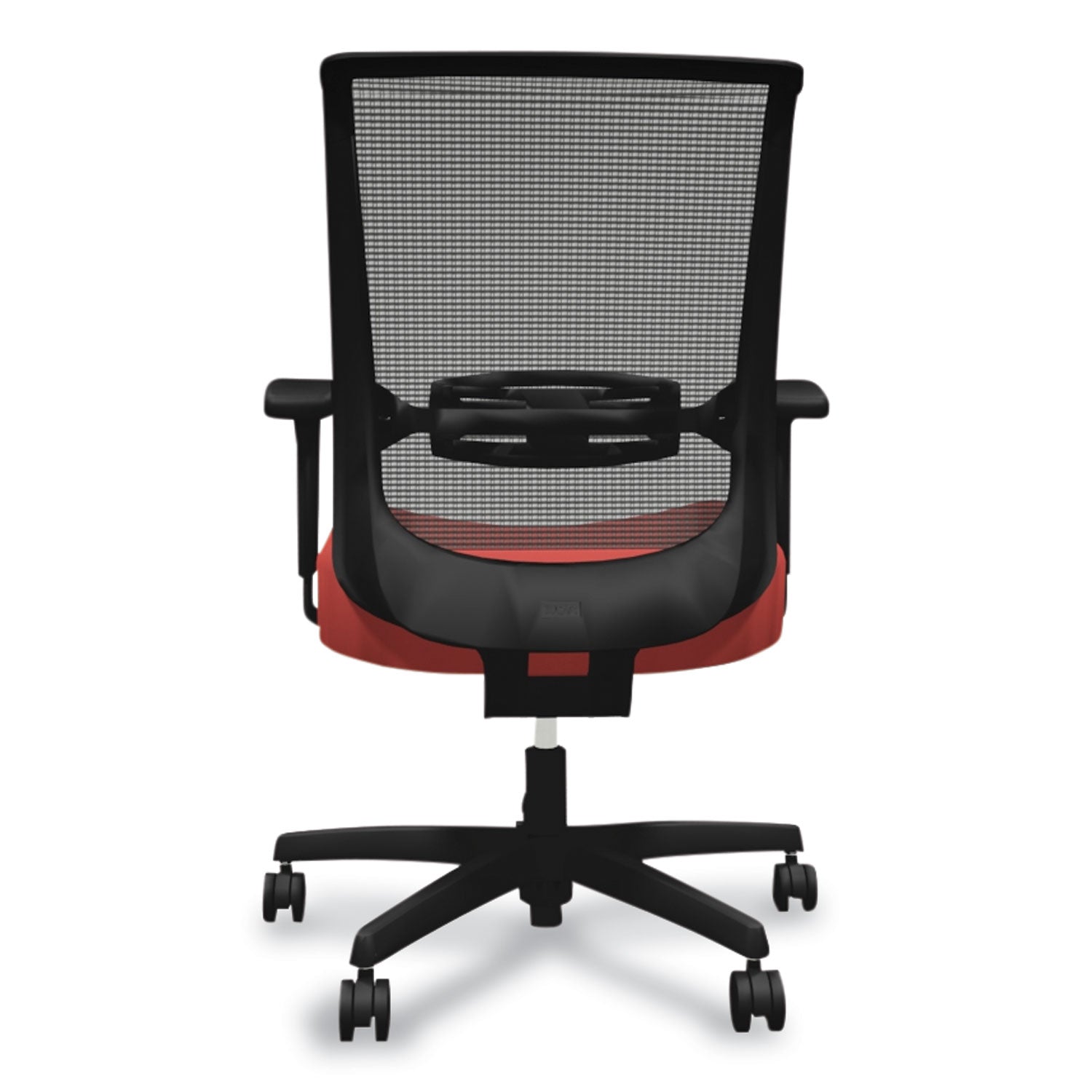 HON® Convergence Mid-Back Task Chair, Swivel-Tilt, Supports Up To 275 Lb, 16.5" To 21" Seat Height, Red Seat, Black Back/base