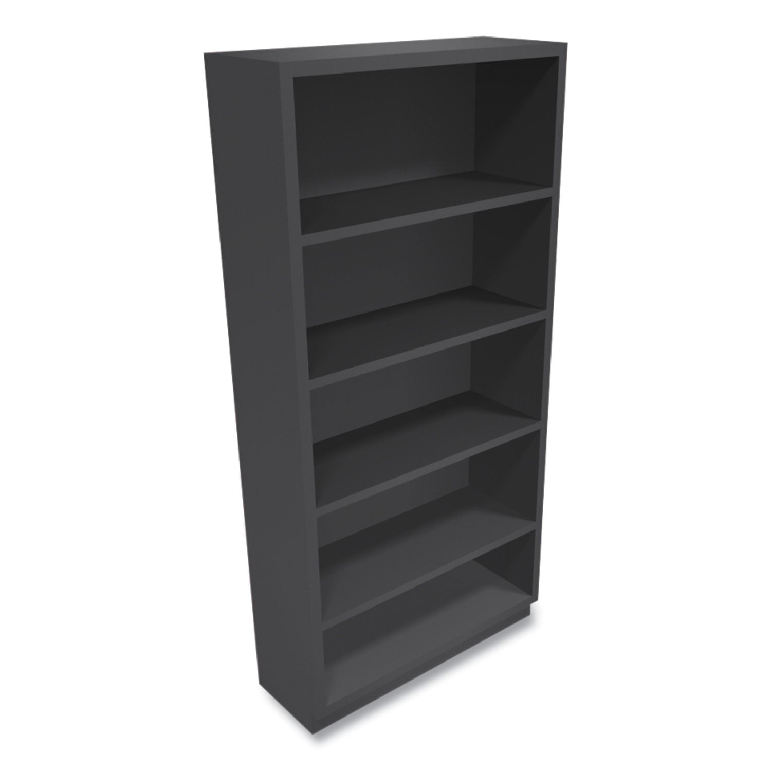 HON® Metal Bookcase, Five-Shelf, 34.5w x 12.63d x 71h, Charcoal