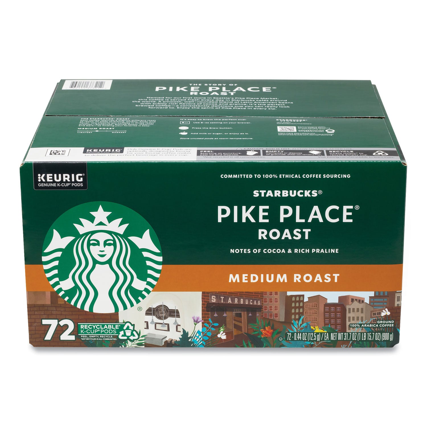 Starbucks® Pike Place Coffee K-Cups, Pike Place Roast, 72/Carton