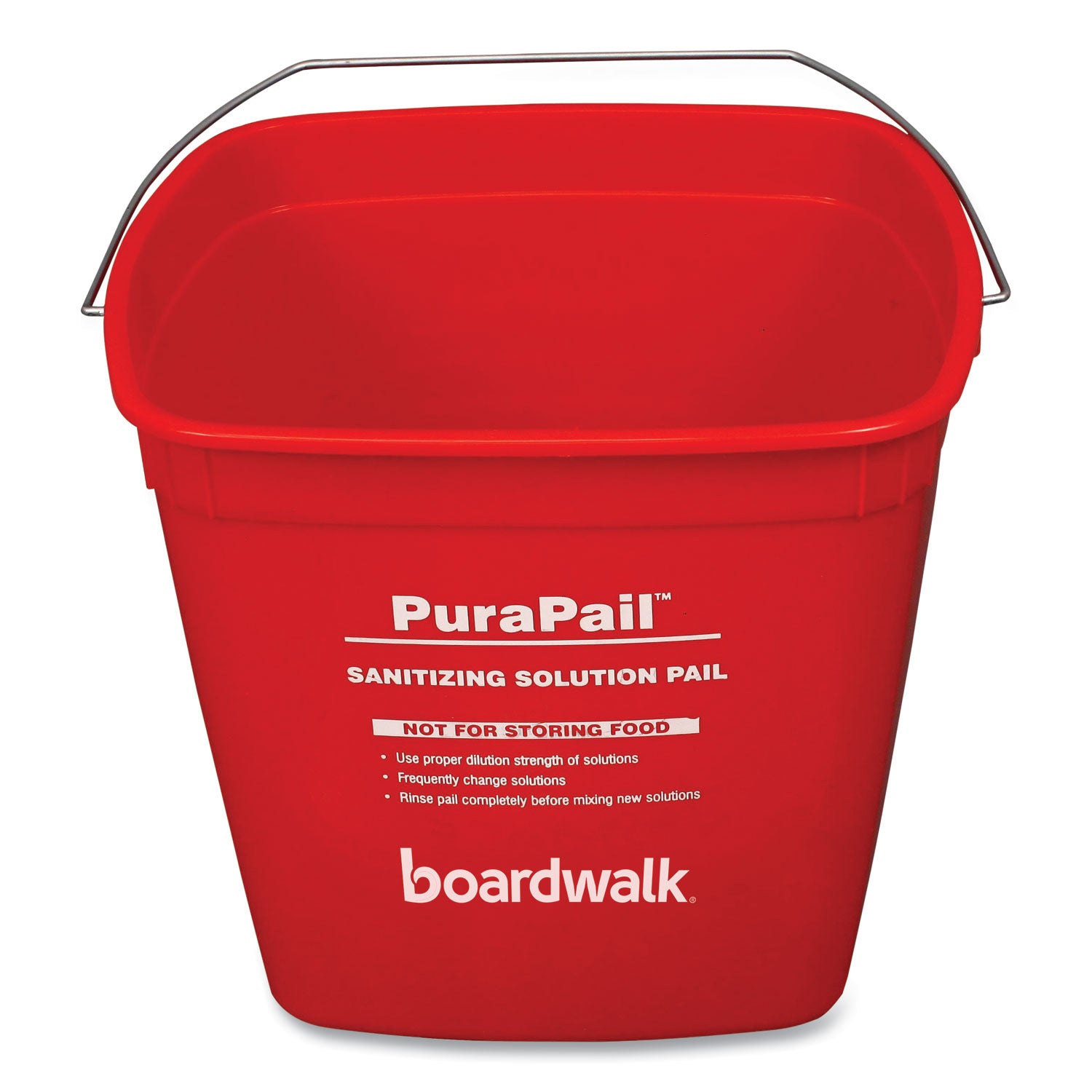 Boardwalk® PuraPail, 6 qt, Polypropylene, Red/White