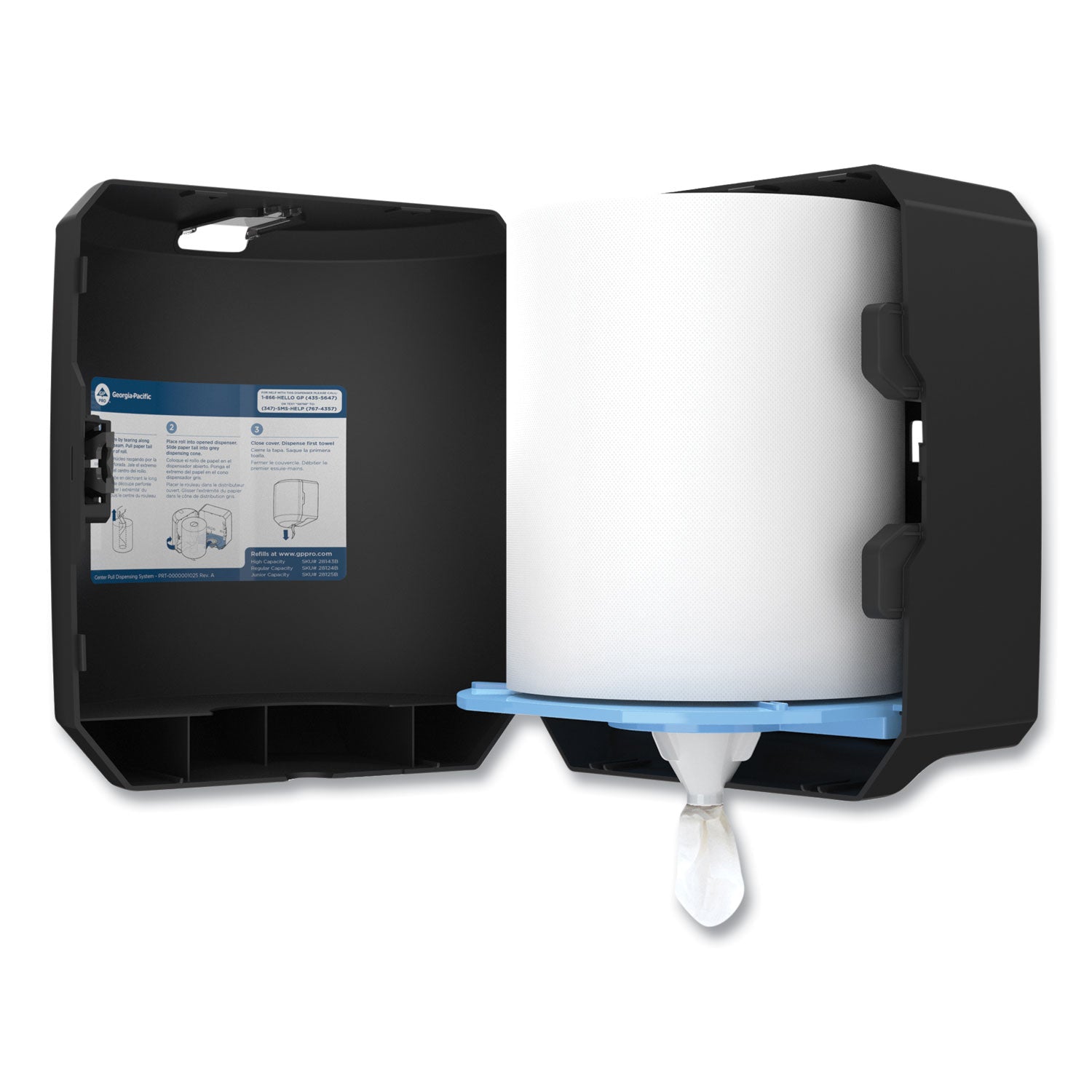 Georgia Pacific® Professional SofPull CenterPull Hand Towel Dispenser, 9.63 x 8.88 x 10.94, Black