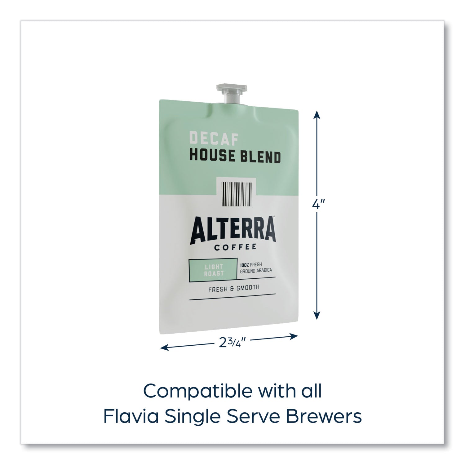 FLAVIA® Alterra Decaf House Blend Coffee Freshpack, 100/Carton