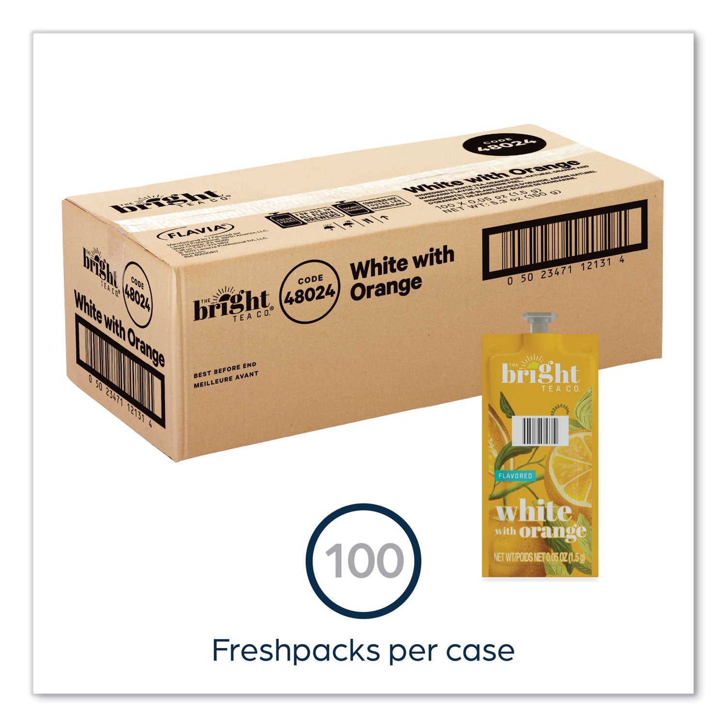 FLAVIA® The Bright Tea Co. White with Orange Tea Freshpack, 100/Carton