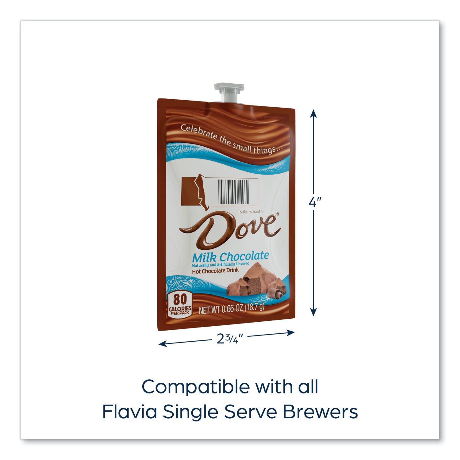 FLAVIA® Dove Hot Chocolate Freshpack, Milk Chocolate, 72/Carton