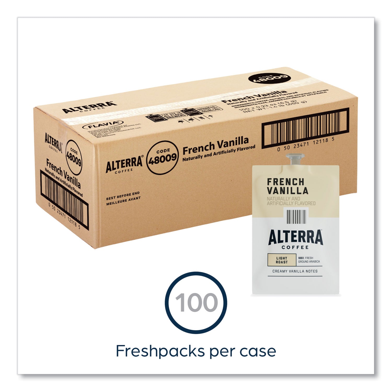 FLAVIA® Alterra French Vanilla Coffee Freshpack, 100/Carton