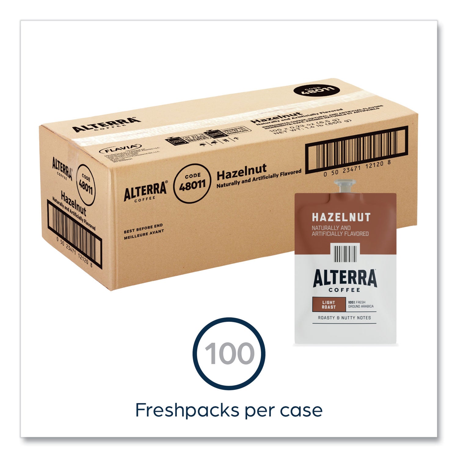 FLAVIA® Alterra Hazelnut Coffee Freshpack, 100/Carton