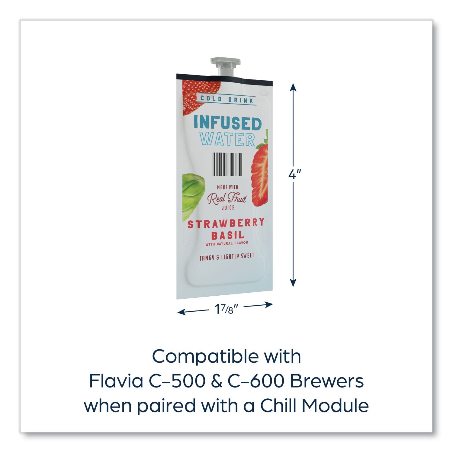 FLAVIA® Strawberry Basil Infused Water Freshpack, 100/Carton