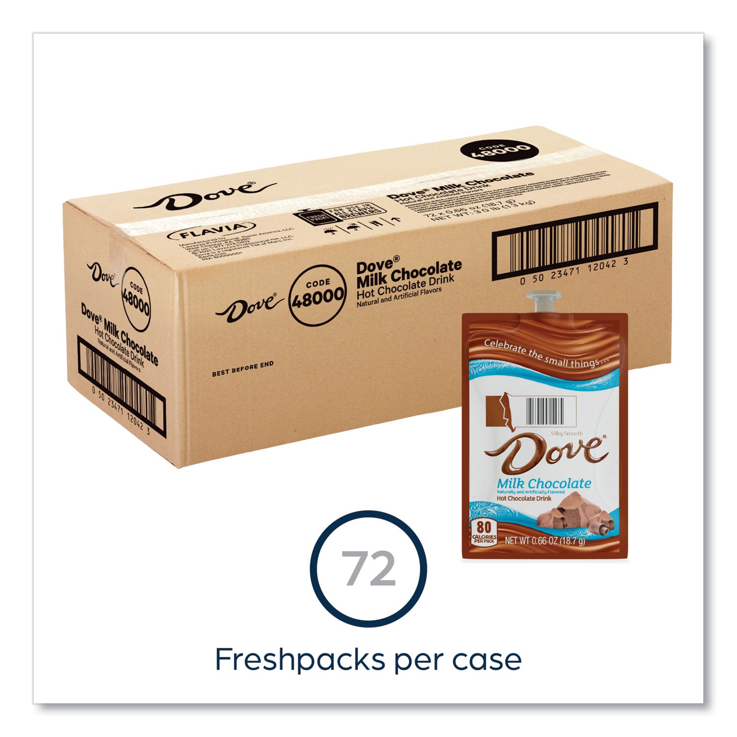 FLAVIA® Dove Hot Chocolate Freshpack, Milk Chocolate, 72/Carton