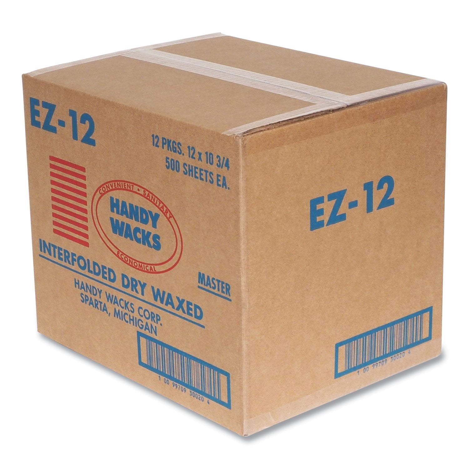 Handy Wacks© Interfolded Dry Waxed Paper Deli Sheets, 10.75 x 12, 500/Box, 12 Boxes/Carton
