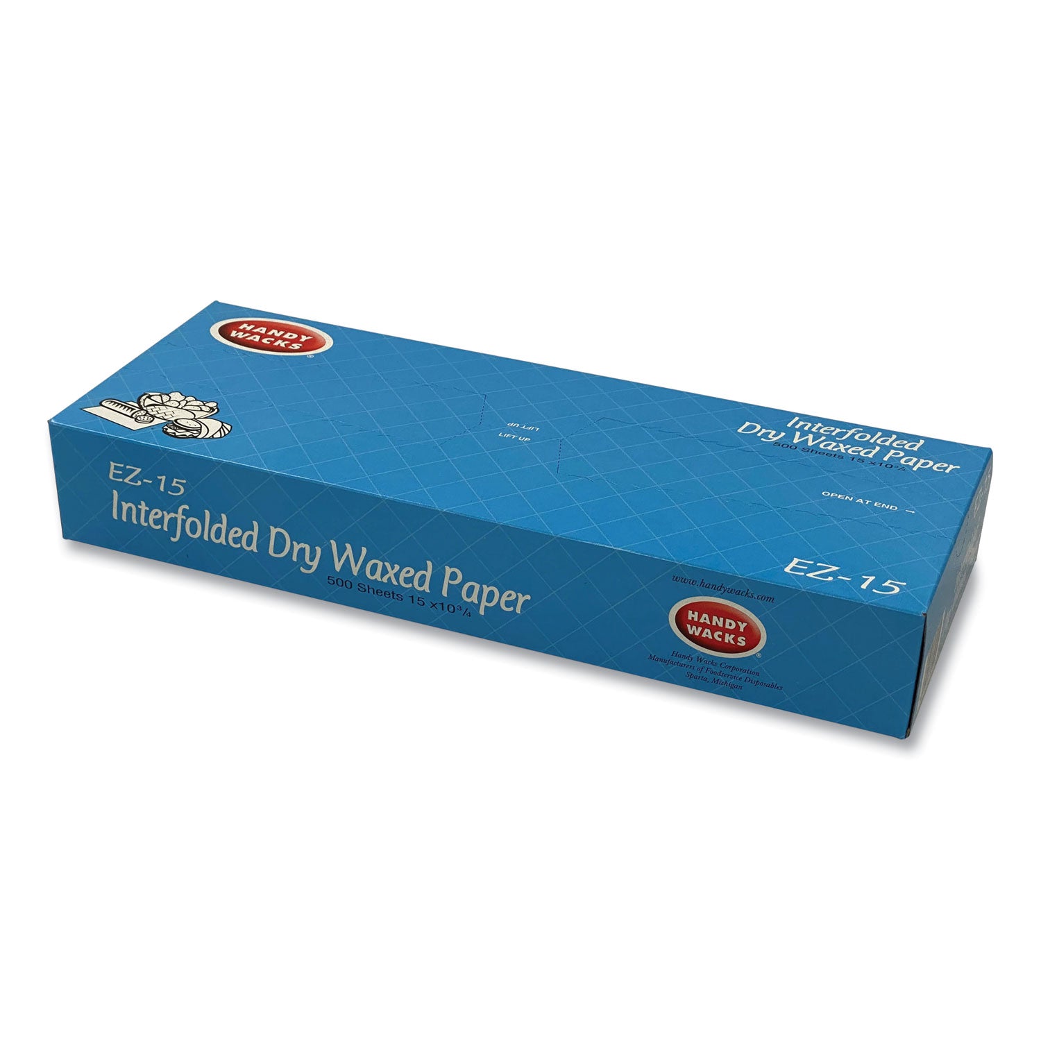 Handy Wacks© Interfolded Dry Waxed Paper Deli Sheets, 10.75 x 15, 500/Box, 12 Boxes/Carton