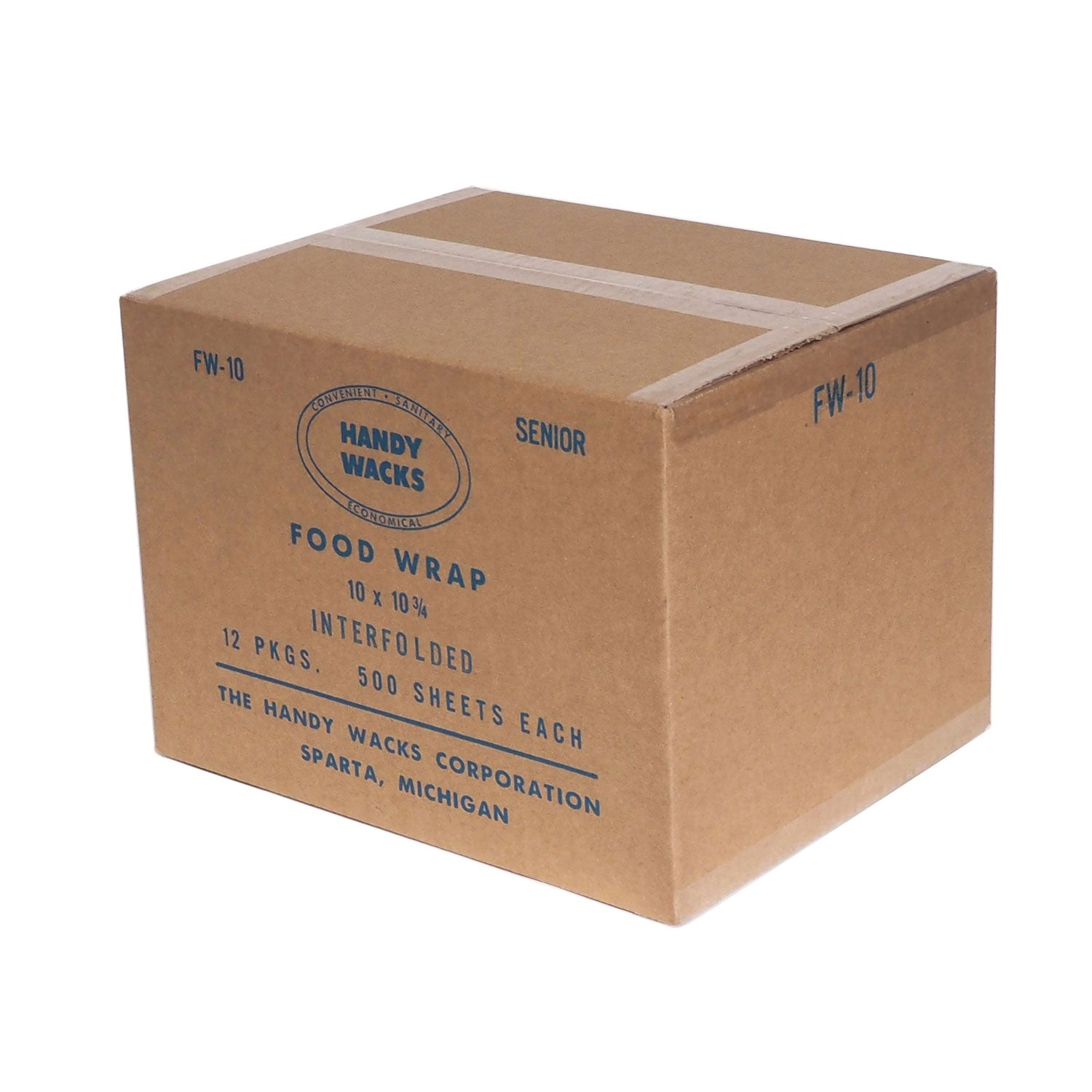 Handy Wacks© Interfolded Food Wrap Deli Sheets, 10.75 x 10, 500/Box, 12 Boxes/Carton