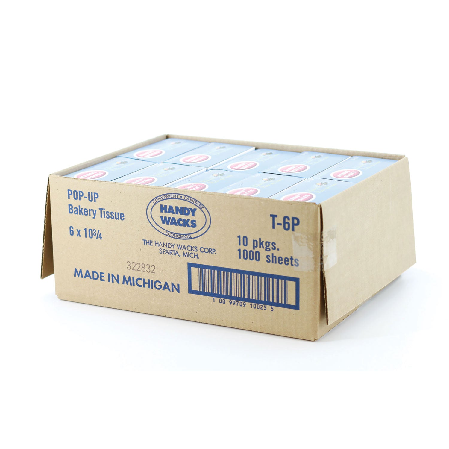 Handy Wacks© Bakery Pick-up Tissue Deli Sheets, 10.75 x 6, 1,000/Box, 10 Boxes/Carton