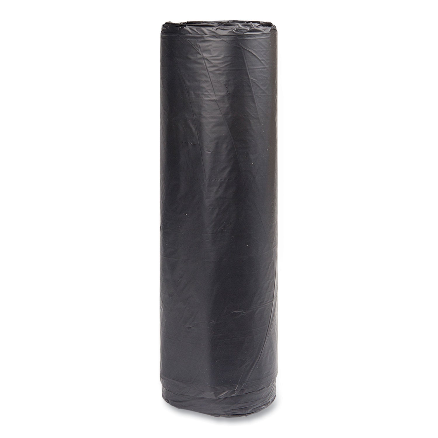 Inteplast Group High-Density Commercial Can Liners, 45 gal, 16 mic, 40" x 48", Black, Interleaved Roll, 25 Bags/Roll, 10 Rolls/Carton