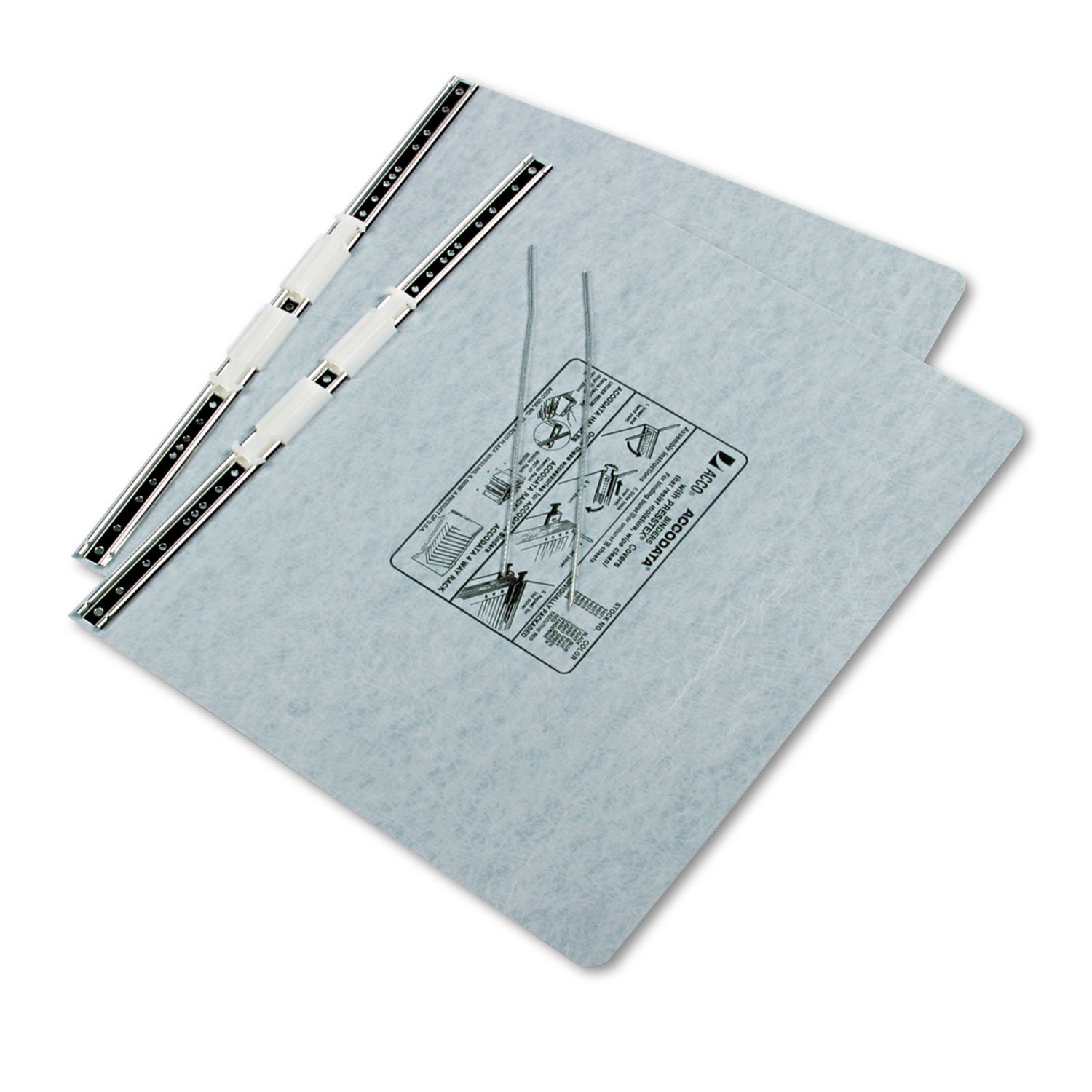 ACCO Presstex Covers With Storage Hooks, 2 Posts, 6" Capacity, 14.88 X 11, Light Gray