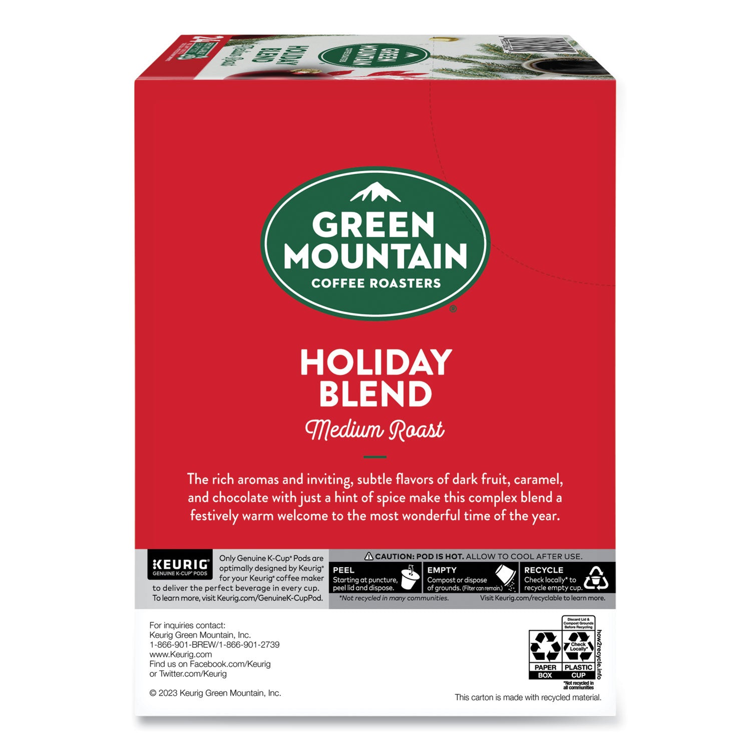 Green Mountain Coffee® Holiday Blend K-Cups, Medium Roast, 24/box