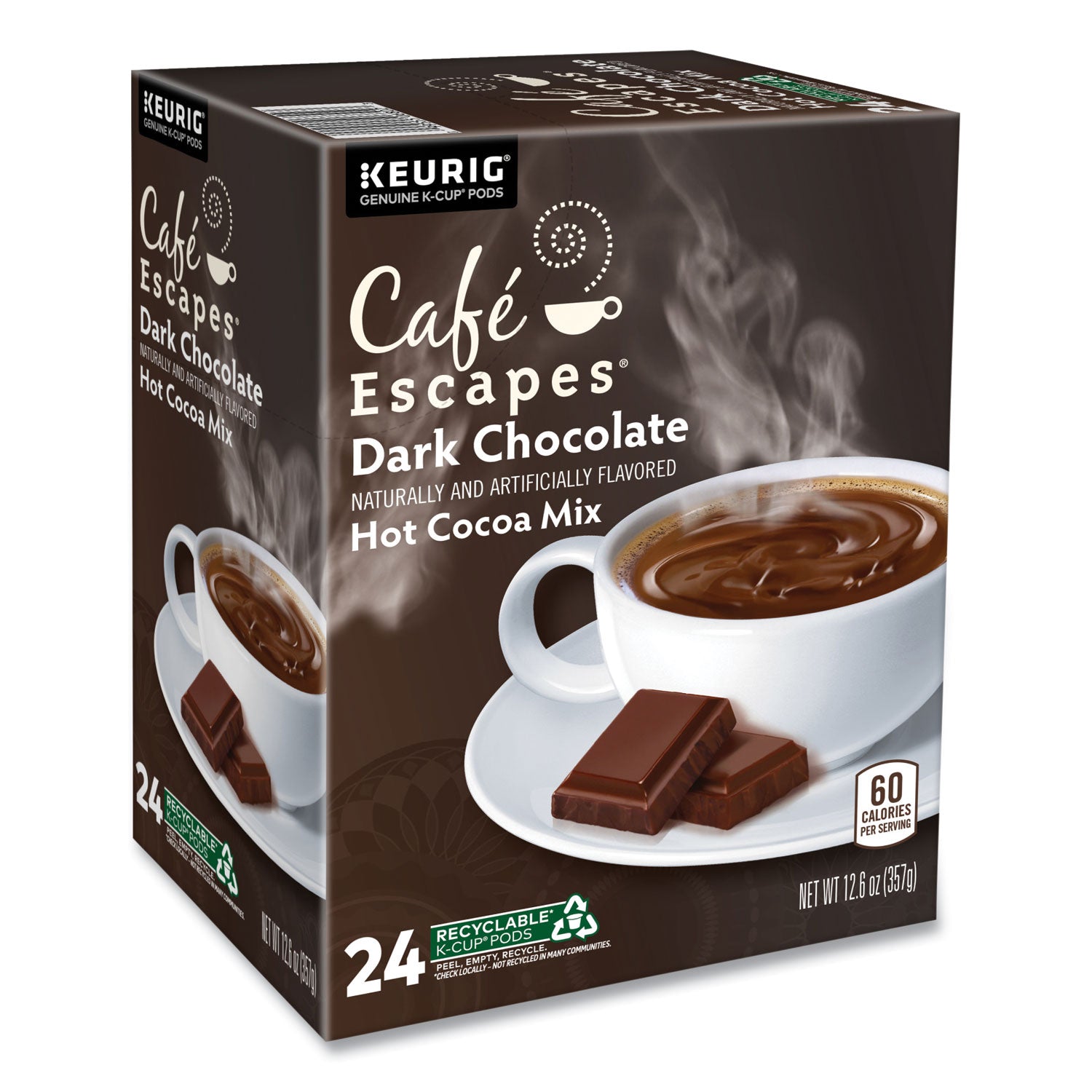 Café Escapes® Cafe Escapes Dark Chocolate Hot Cocoa K-Cups, 24/box
