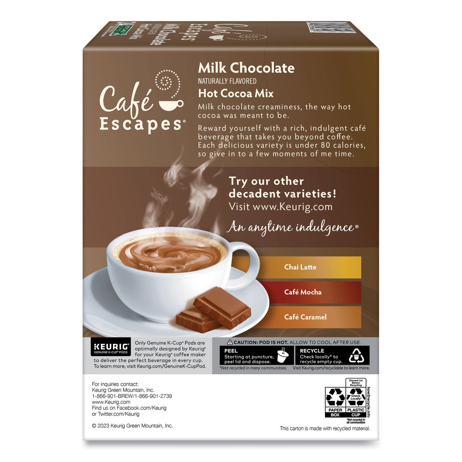 Café Escapes® Cafe Escapes Milk Chocolate Hot Cocoa K-Cups, 24/box